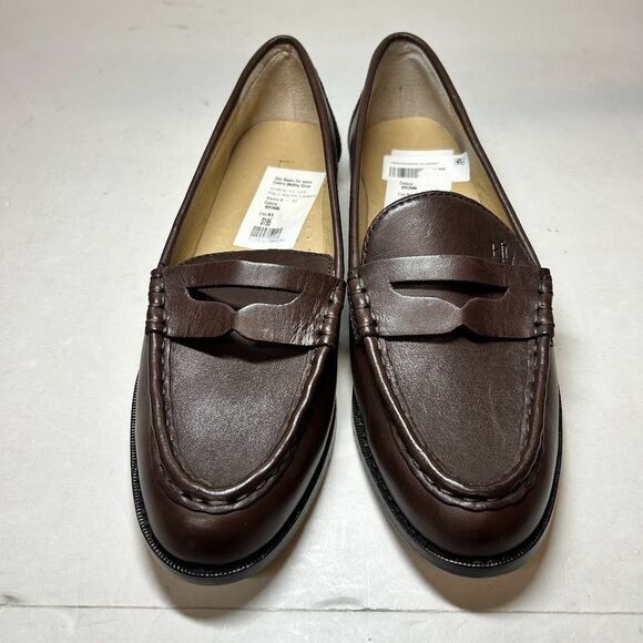 Ralph Lauren Womens 6.5 B Chestnut Brown Leather Slip On Flat Loafers DisplayIE7 - Picture 2 of 7